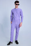 Knitted Lilac Co-Ords Set With Joggers By Purple Mango