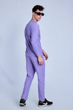 Knitted Lilac Co-Ords Set With Joggers By Purple Mango