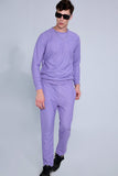 Knitted Lilac Co-Ords Set With Joggers By Purple Mango