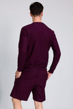 Knitted Maroon Co-Ords Set With Shorts By Purple Mango