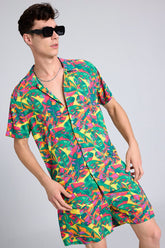 Flossy Green Co-ords By Purple Mango