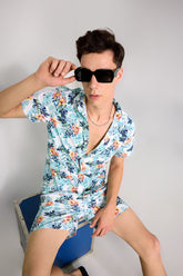 Flowery Print White Co-ords By Purple Mango