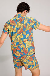 Faux Leaf Blue Co-ords By Purple Mango