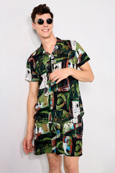 Estatic Abstract Olive Co-ords By Purple Mango