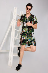 Estatic Abstract Olive Co-ords By Purple Mango