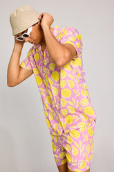 Lemon Print Lilac Co-ords By Purple Mango