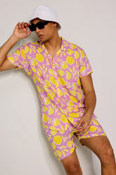 Lemon Print Lilac Co-ords By Purple Mango