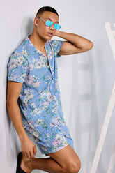 Wild Flower Blue Stripe Co-ords By Purple Mango