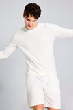 Knitted White Co-Ords Set With Short By Purple Mango