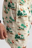 Scurry Cream Printed Shorts