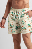 Scurry Cream Printed Shorts