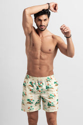 Scurry Cream Printed Shorts