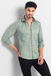 Color Matic Coral Pistachio Green Shirt