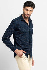 Mandala Print Navy Shirt