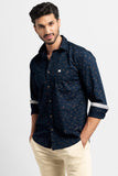 Mandala Print Navy Shirt
