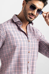 Glen Plaid Giza Cotton Checks Shirt