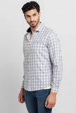 Glen Plaid Grey Giza Cotton Shirt