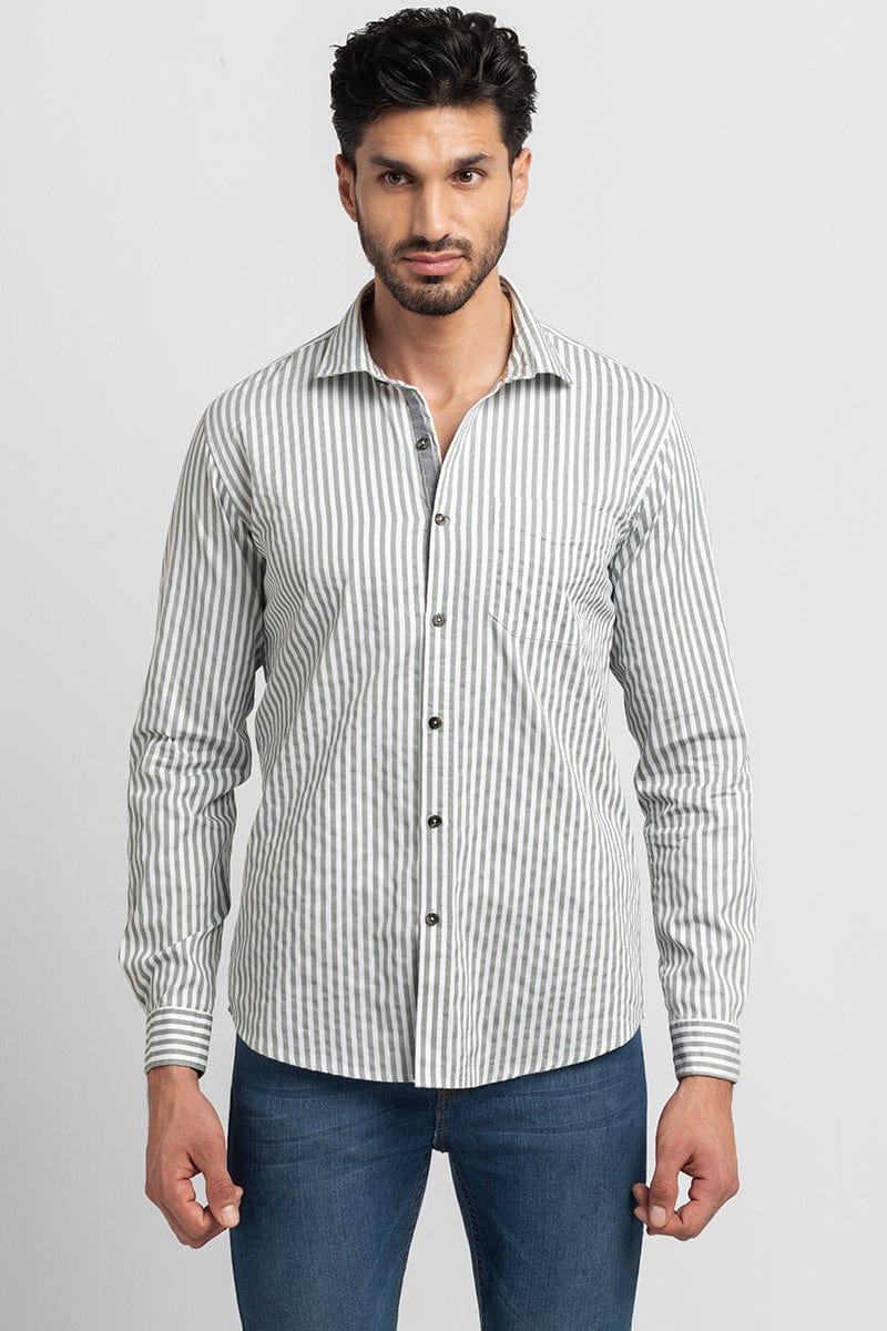Lush Grey Giza Stripe Shirt