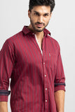 Lush Red Giza Stripe Shirt