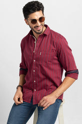 Lush Red Giza Stripe Shirt