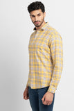 Glen Plaid Yellow Giza Cotton Shirt