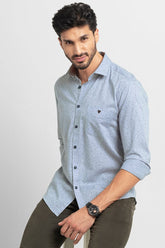 Oxford Print Blue Shirt