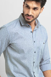 Oxford Print Blue Shirt