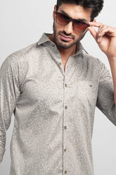 Light Grey Daisy Floral Printed Shirt