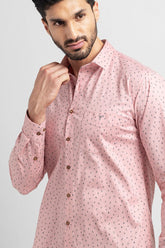 Light Pink Daisy Floral Printed Shirt
