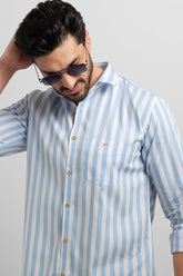 Lush Sky Blue Giza Cotton Shirt