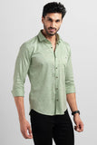 Men Printed Casual Green Shirt