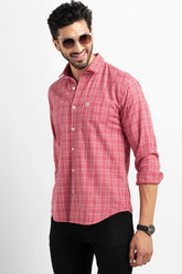Glen Plaid Pink Giza Cotton Shirt