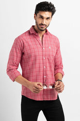 Glen Plaid Pink Giza Cotton Shirt