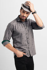 Fluer Grey Print Shirt