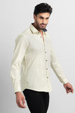 Broken Flower Dotted Light Cream Shirt