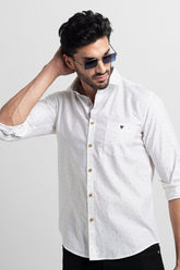 White Daisy Floral Printed Shirt