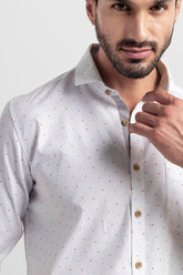 White Daisy Floral Printed Shirt