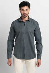 Glen Plaid Cotton Grey Checks Shirt