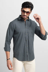 Glen Plaid Cotton Grey Checks Shirt