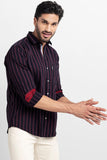 Lush Purple Giza Stripe Shirt