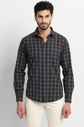 Glen Plaid Cotton Black Checks Shirt
