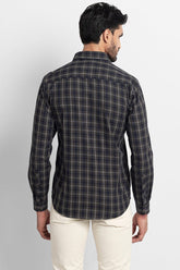 Glen Plaid Cotton Black Checks Shirt