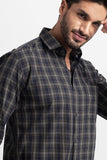 Glen Plaid Cotton Black Checks Shirt
