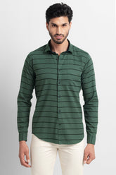 Lush Green Giza Stripe Shirt