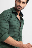 Lush Green Giza Stripe Shirt