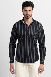Lush Light Black Giza Stripe Shirt