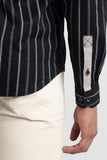 Lush Light Black Giza Stripe Shirt