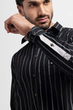 Lush Light Black Giza Stripe Shirt