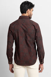 Mandala Print Brown Shirt