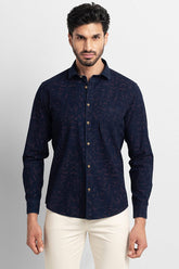 Blue Daisy Floral Printed Shirt